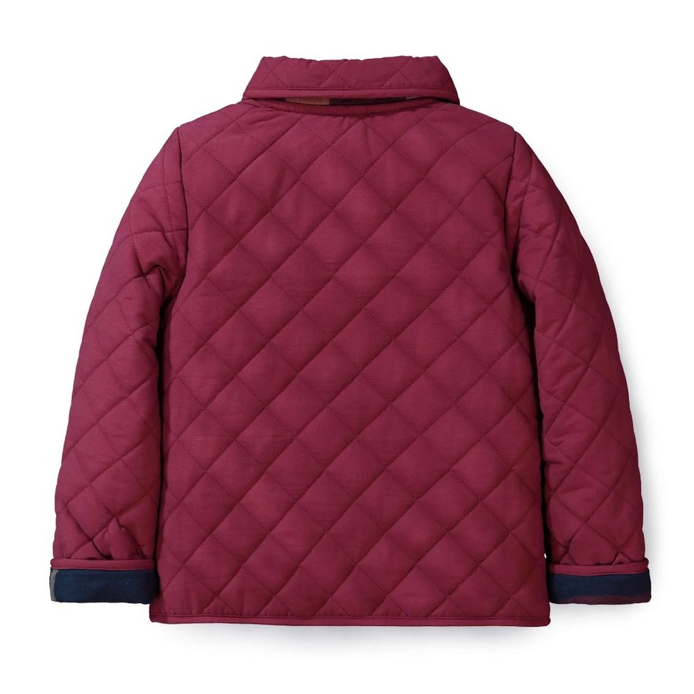 Kids Equestrian Quilted Jacket - Burgundy - Picture 5 of 5